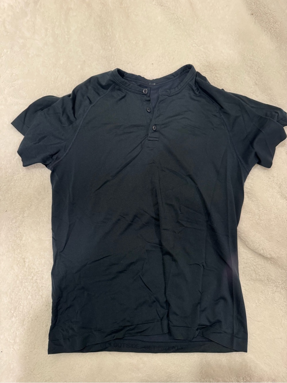 lululemon Navy Metal Vent Tech Henley SS